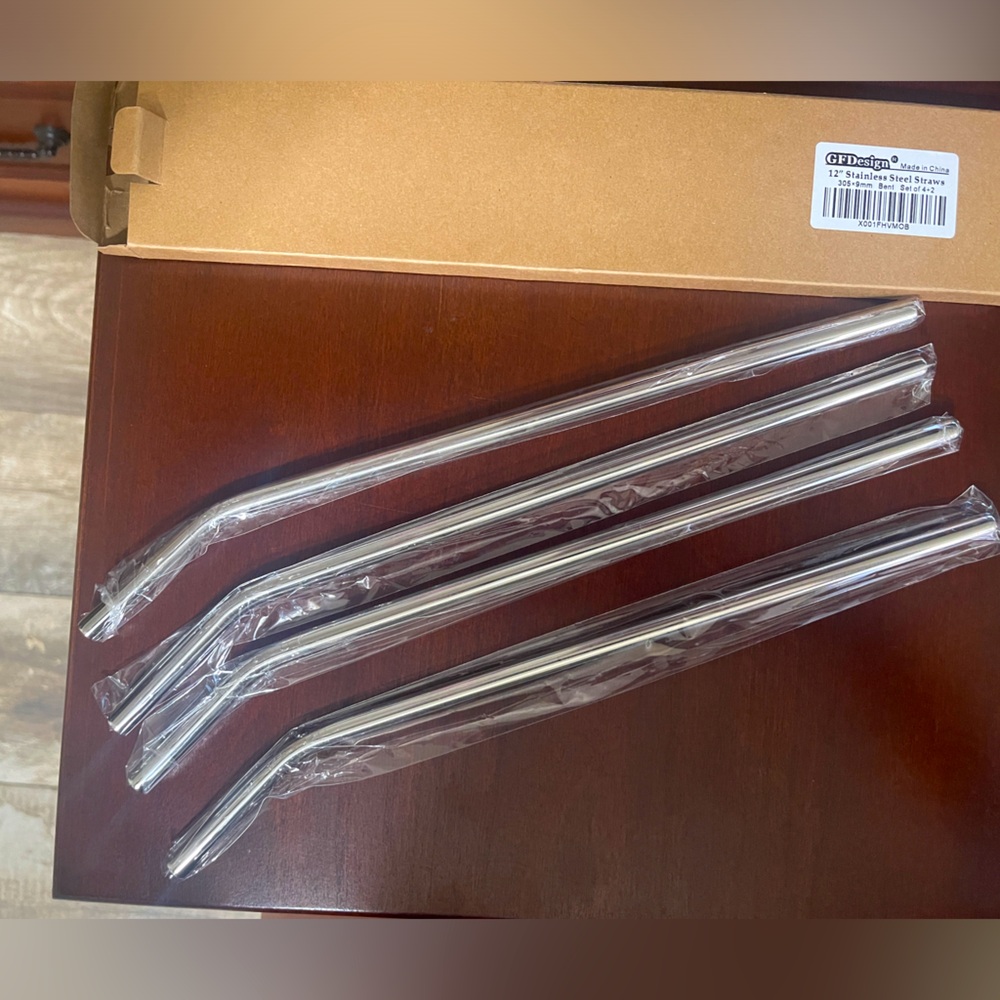 12 inch stainless steel straws-brand new in package